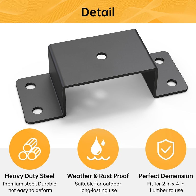 FOROIRON 8 Pcs Trailer Stake Pocket Bracket for 2'' x 4'' Lumber Heavy Duty Utility Trailer Stake Pocket for Trailer, Truck, Box Trailer, Flatbed Trailer - Image 5